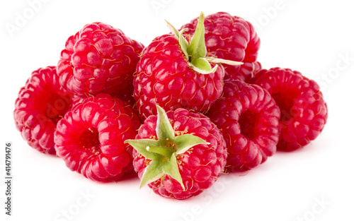 ripe raspberry. Raspberries isolated on white background close up