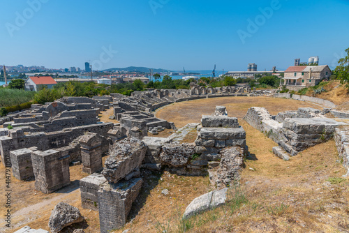 Roman amphitheater in ancient Salona near Split, Croatia photo