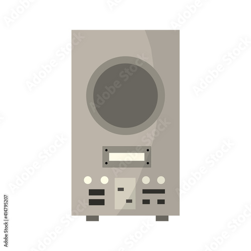 Vintage music object. Retro radio. Color symbol design. Vector illustration design template