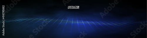 Futuristic vector illustration. Blue technology background. Big data vector. Technology wave abstract background.