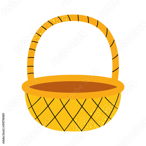 wicker basket icon, colorful design