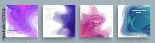 Abstract geometric pattern background for brochure cover design. Blue, yellow, red, orange, pink and green vector banner template