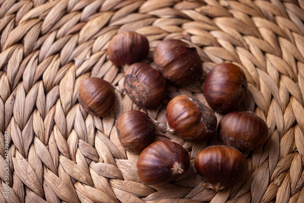 chestnuts in a basket chestnuts in a basket