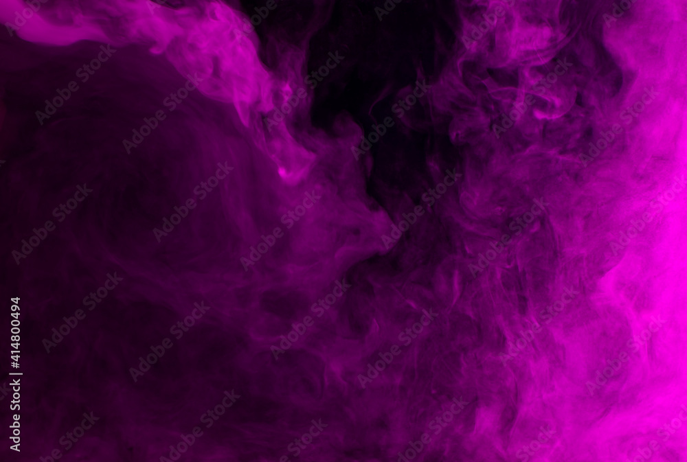 Abstract background of chaotically mixing puffs of purple smoke on a dark background Abstract background of chaotically mixing puffs of purple smoke on a dark background