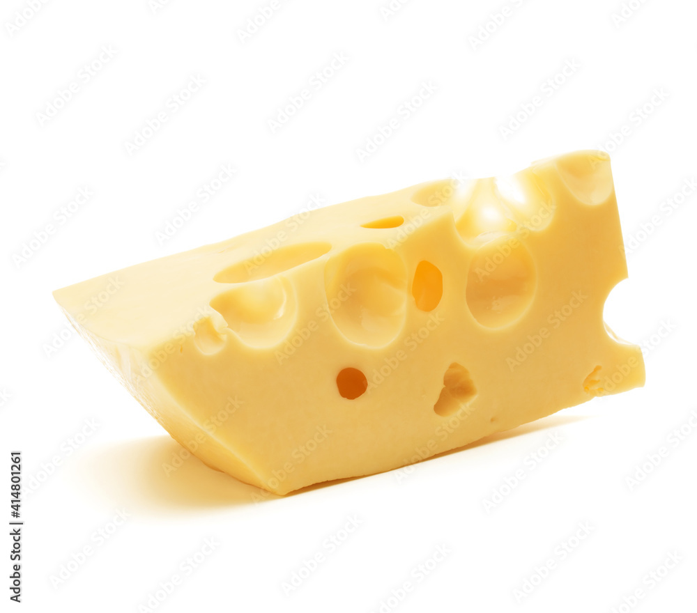 Cheese block isolated on white background cutout Cheese block isolated on white background cutout