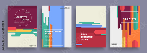 Covers with minimal designs. Abstract backgrounds. Vector frame for text Modern Art graphics for hipsters