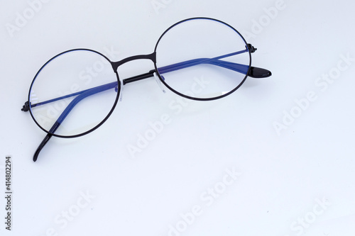 Eye Glasses on white background. Copy space