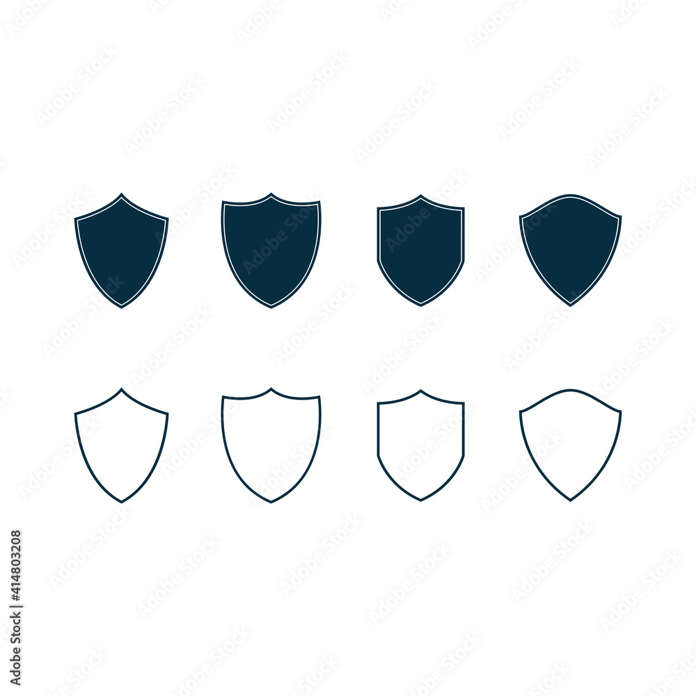 Untitled-1Set of the shield icons.Vector illustration. line shield icons on white background Untitled-1Set of the shield icons.Vector illustration. line shield icons on white background