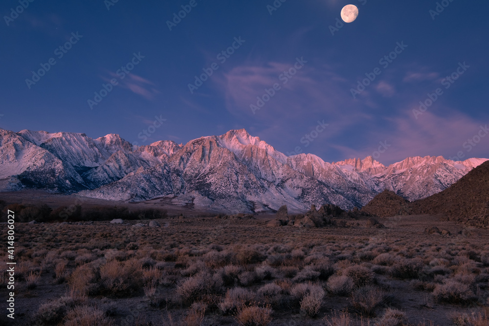 Morning Moonlight over Sierras