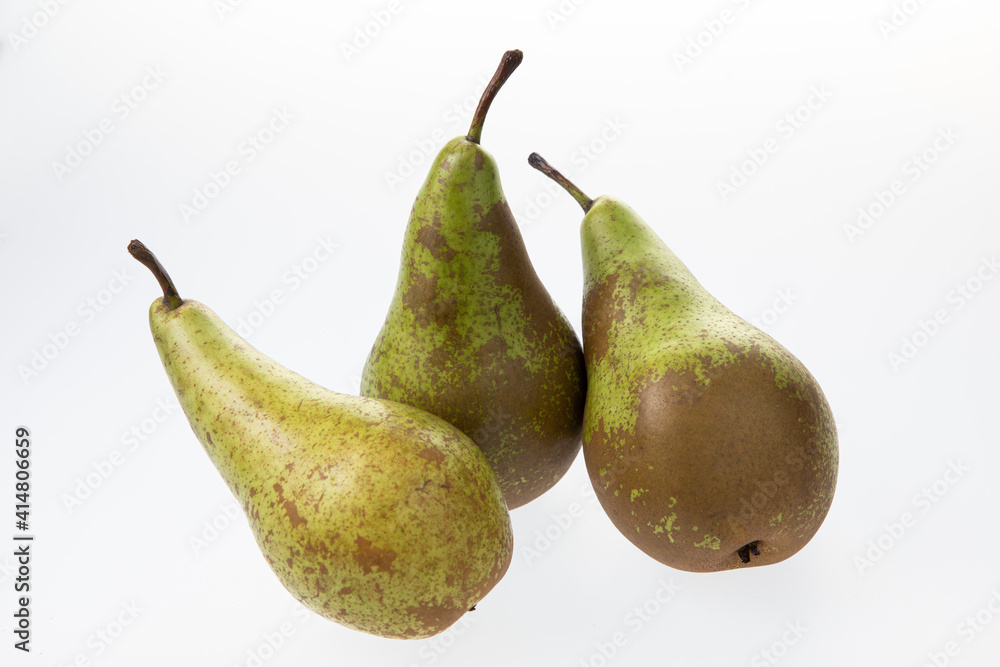 Three fresh pears isolated on white Three fresh pears isolated on white