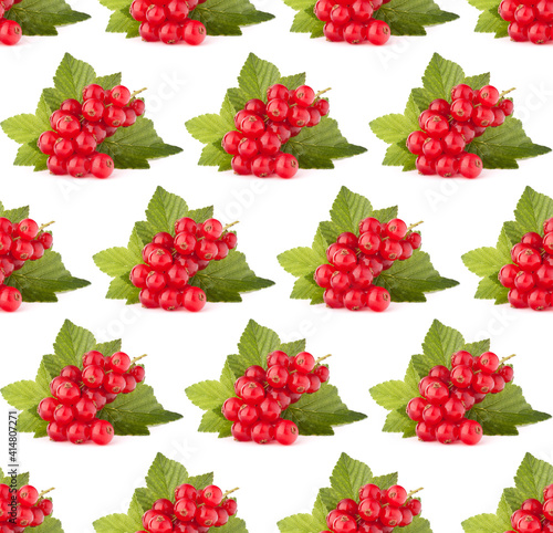 Red currants isolated on white background cutout.Creative layout  fruit seamless pattern.
