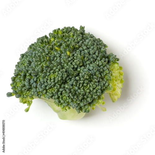 Broccoli isolated over white background. Top view  flat lay.