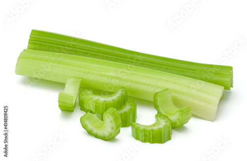 Celery stalk bunch isolated om white background cut out... photo