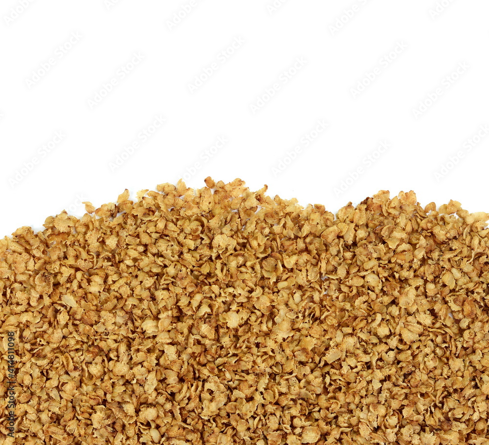 Buckwheat flakes isolated on white background. Healthy buckwheat flakes. Healthy food. Buckwheat flakes isolated on white background. Healthy buckwheat flakes. Healthy food.