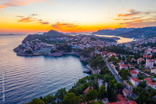 Photos Sunset aerial view of modern part of Dubrovnik, Croatia