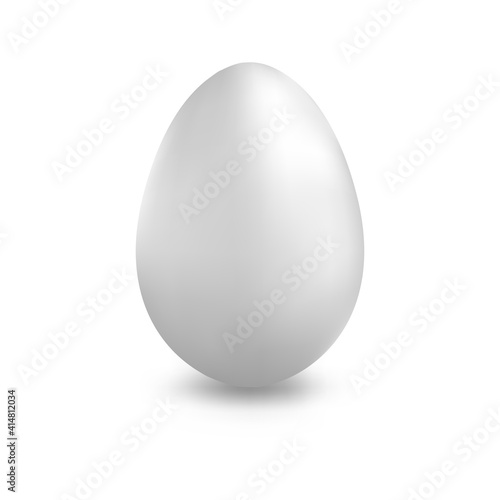 Big white egg. Realistic chicken eggs  on a white background. Design element. Isolate.