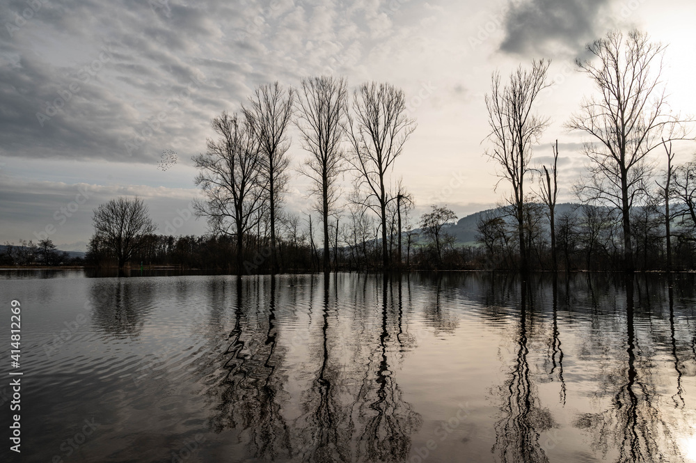 Fototapeta premium beautiful sunset on the lake