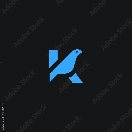 logo k icon templet bird vector 