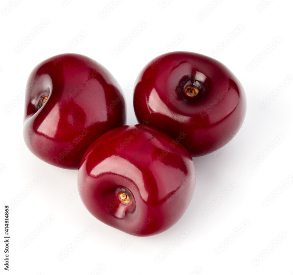 Sweet cherries pile isolated on white background Sweet cherries pile isolated on white background