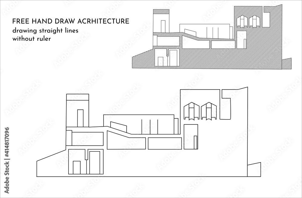 draw a straight line, freehand draw straight line architecture, architectural building