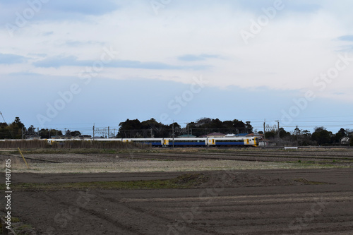 train through a field