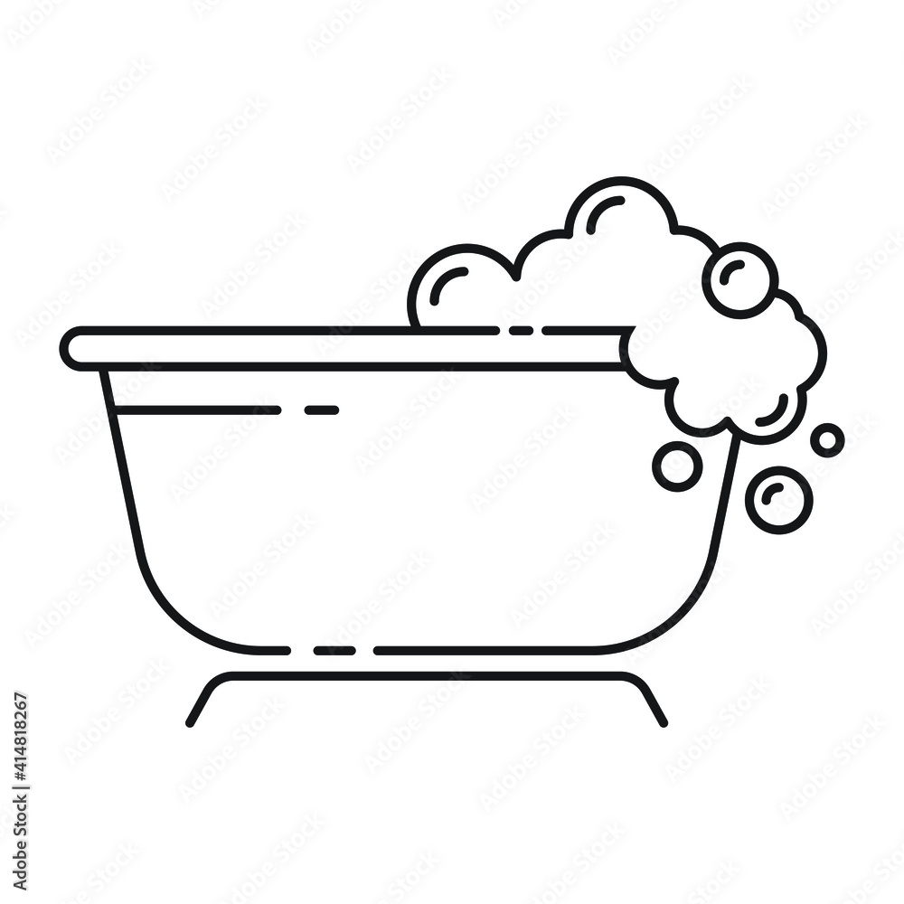 Bath with bubbles icon. vector illustration Bath with bubbles icon. vector illustration