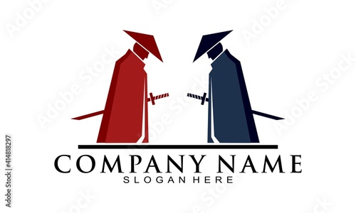 Battle of ninja illustration vector logo