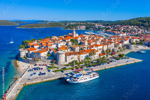 Panorama of Croatian town Korcula photo