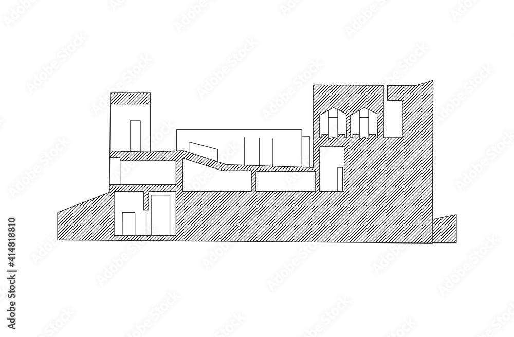 vector of building architectural, outline architecture design building