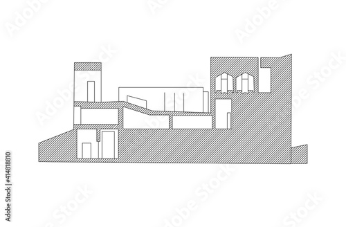 vector of building architectural, outline architecture design building