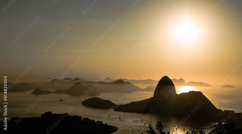 sunset over the sea in Rio