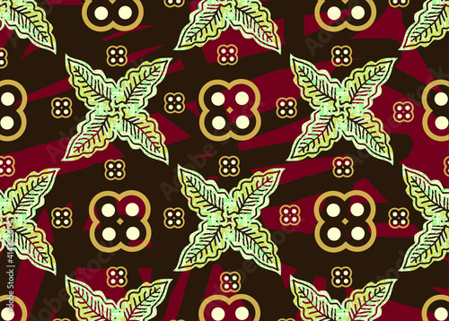 Indonesian batik motif, Batik is a technique of wax-resist dyeing applied to whole cloth, or cloth made using this technique originated from Indonesia. EPS 10

