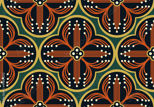 Indonesian batik motif, Batik is a technique of wax-resist dyeing applied to whole cloth, or cloth made using this technique originated from Indonesia. EPS 10
