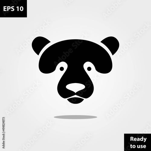 Panda face, honey bear face  logo company, logo vector template design. Ready to use, easy for edit.