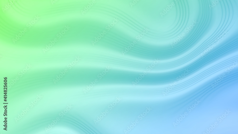 Fototapeta premium Colorful green blue pastel 3D dynamic abstract liquid light and shadow artistic gradient wavy futuristic texture pattern background