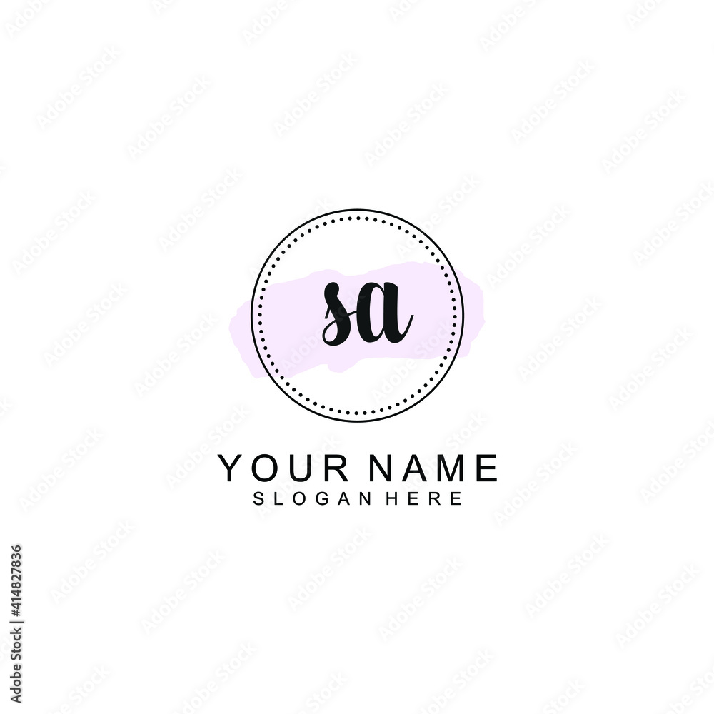 SA Initial handwriting logo template vector SA Initial handwriting logo template vector
