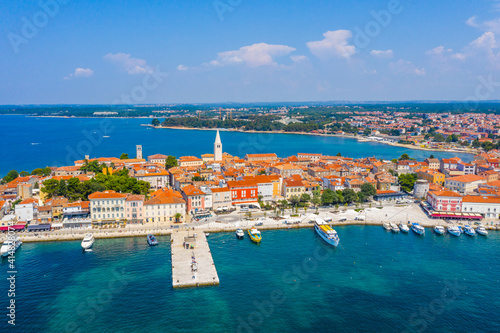 Aerial view of Croatian town Porec