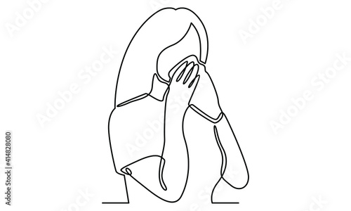 Continue line of cold, flu. Woman with handkerchief