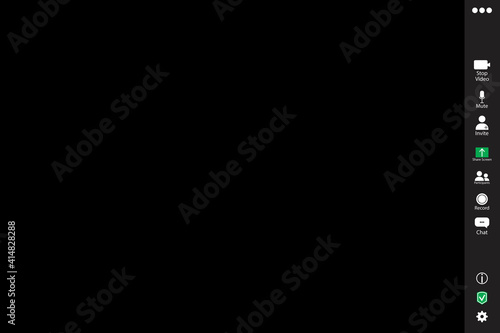 Black screen zoom, great design for any purposes. Vector icon. Zoom interface. Vector background. Stock image. EPS 10.