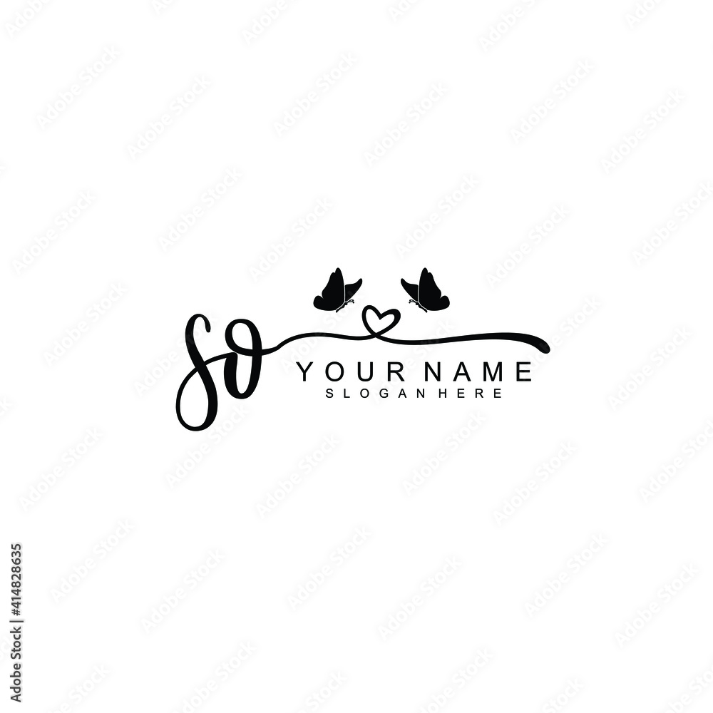 SO Initial handwriting logo template vector SO Initial handwriting logo template vector