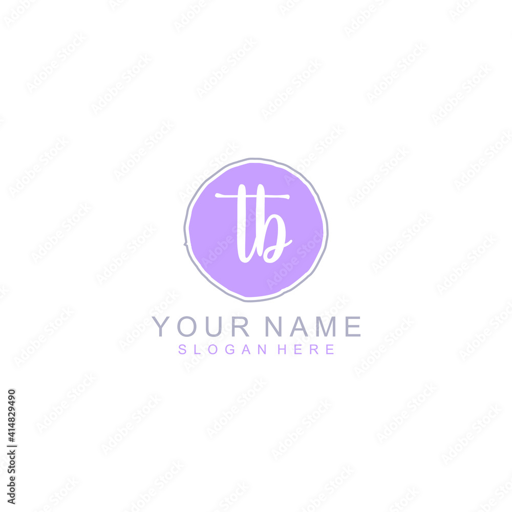 TB Initial handwriting logo template vector TB Initial handwriting logo template vector