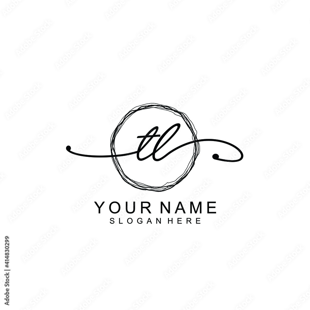 TL Initial handwriting logo template vector TL Initial handwriting logo template vector