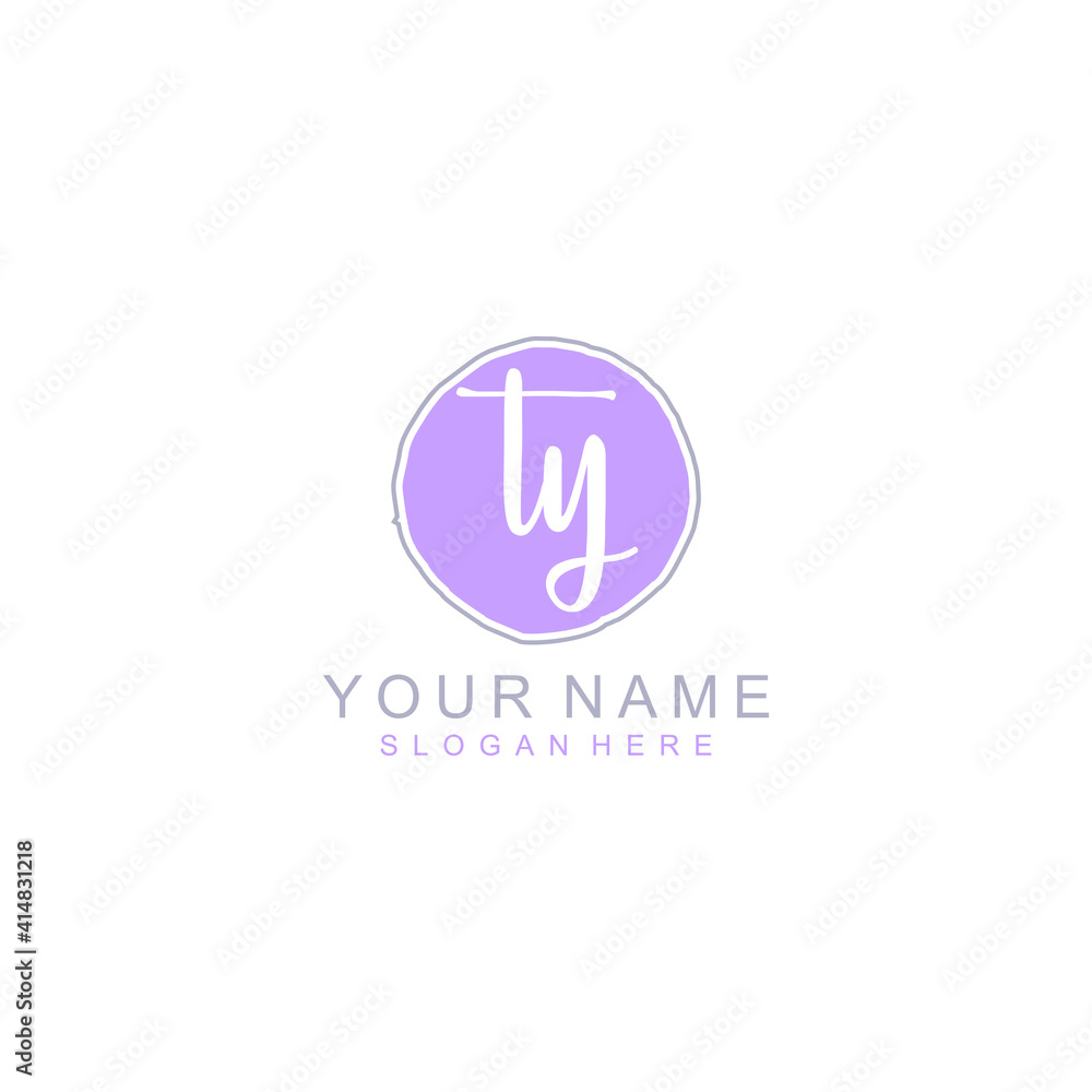 TY Initial handwriting logo template vector TY Initial handwriting logo template vector