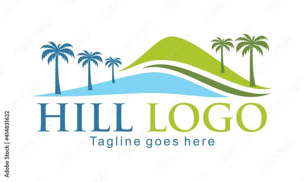 Coconut hill luxury vector logo