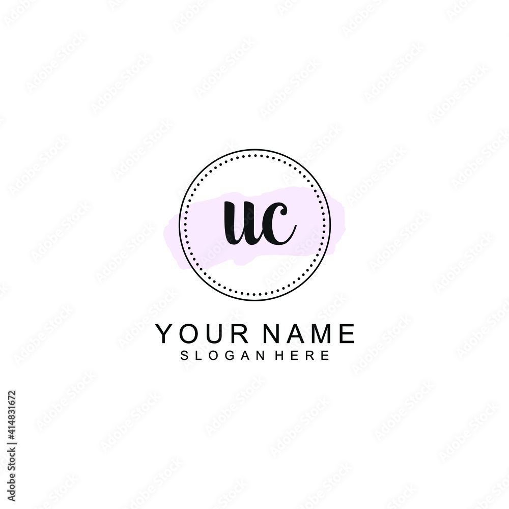 UC Initial handwriting logo template vector UC Initial handwriting logo template vector