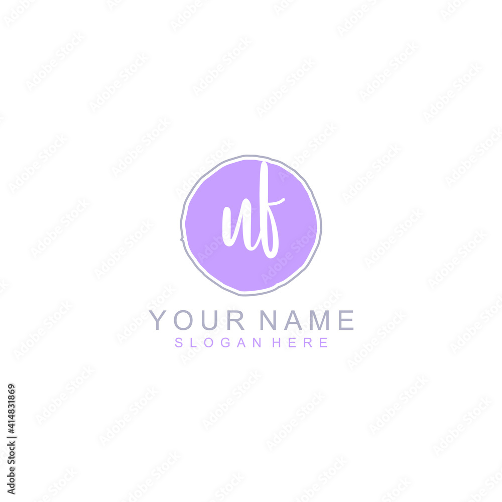 UF Initial handwriting logo template vector UF Initial handwriting logo template vector