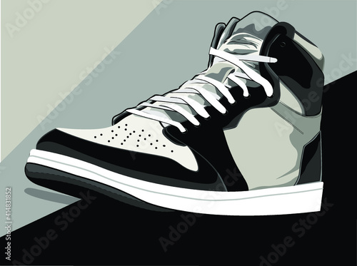 editable and scalable vector illustration of shoes, sneakers, boots