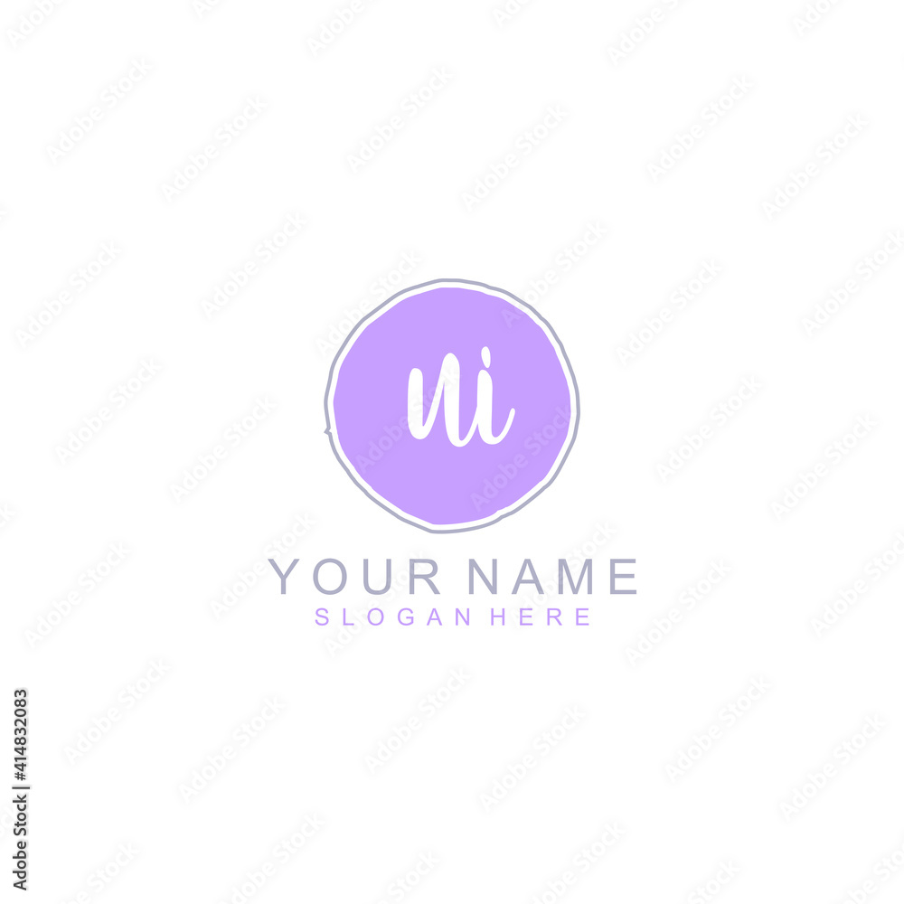 UI Initial handwriting logo template vector