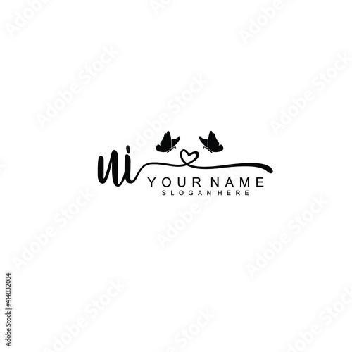 UI Initial handwriting logo template vector