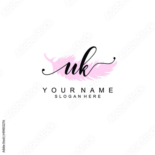 UK Initial handwriting logo template vector